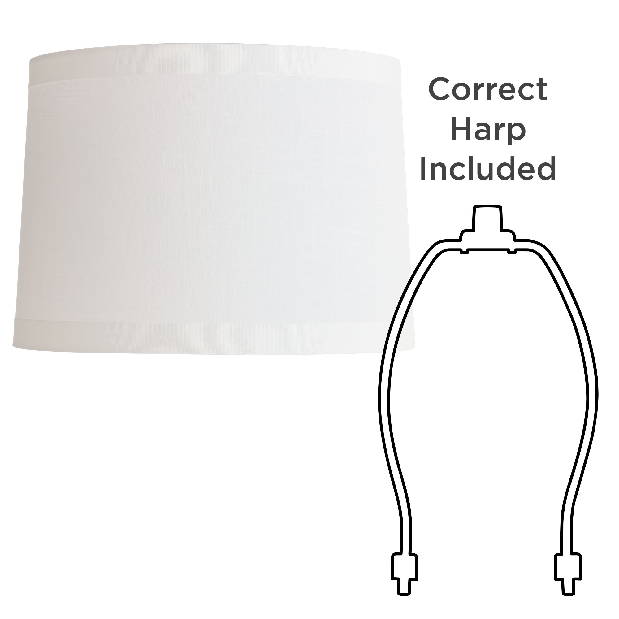 Springcrest Reba White Ribbon Trim Tapered Drum Shade 13x14x10 (Spider)