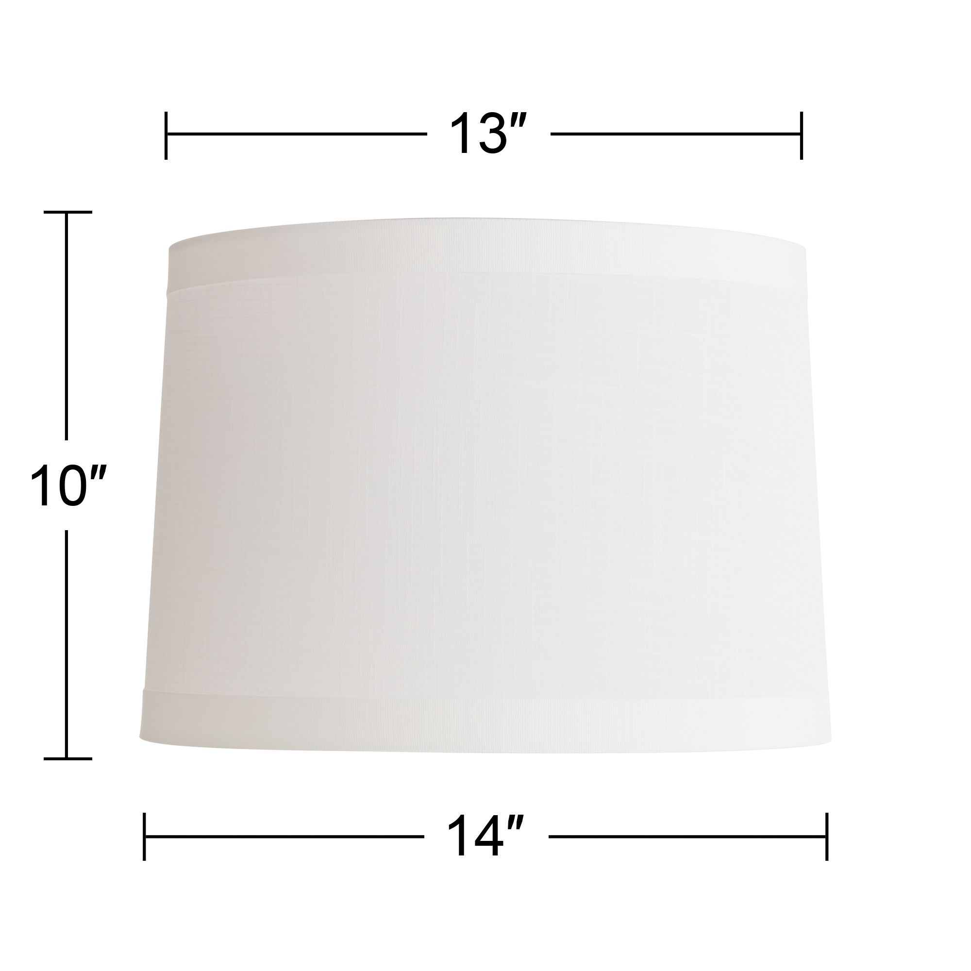 Springcrest Reba White Ribbon Trim Tapered Drum Shade 13x14x10 (Spider)