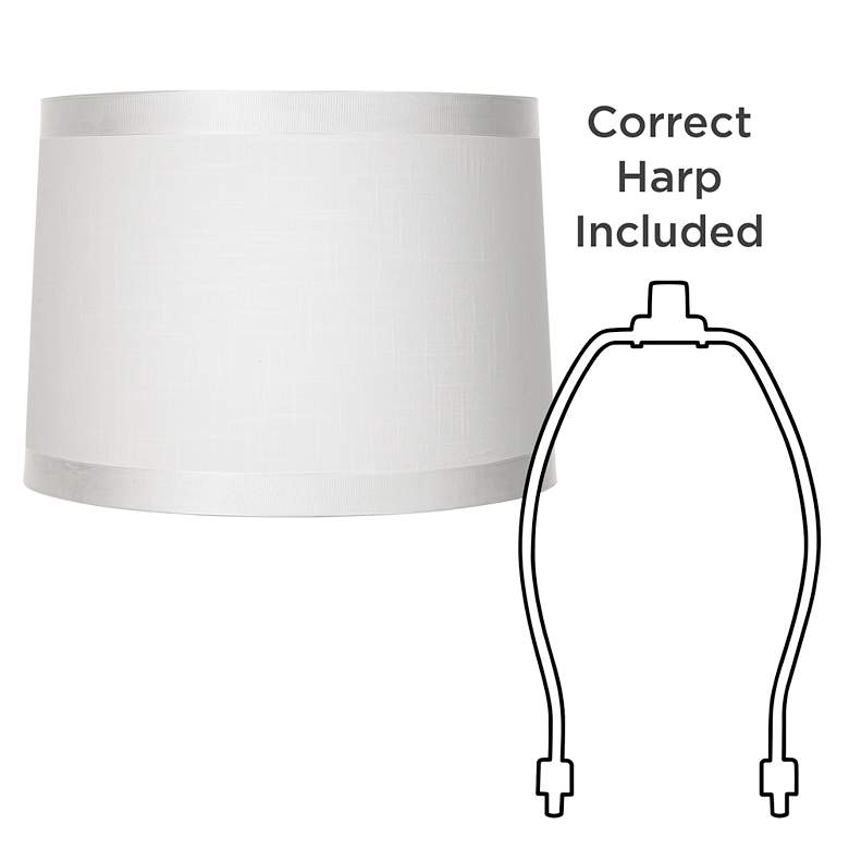 Image 5 Springcrest Reba White Ribbon Trim Tapered Drum Shade 13x14x10 (Spider) more views