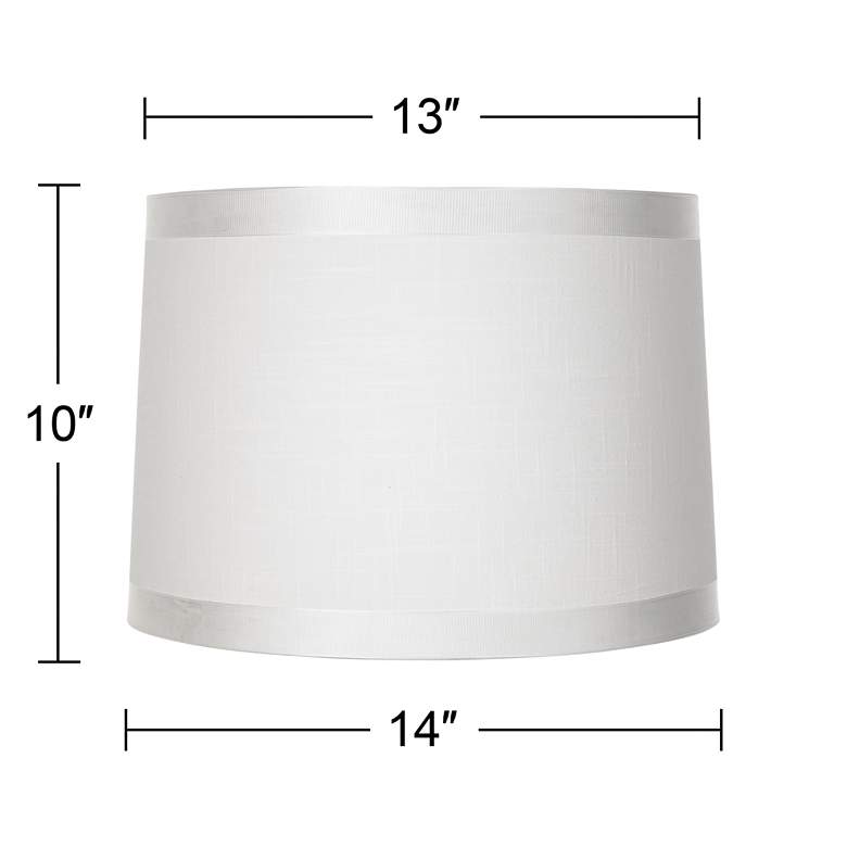 Image 6 Springcrest Reba White Ribbon Trim Tapered Drum Shade 13x14x10 (Spider) more views