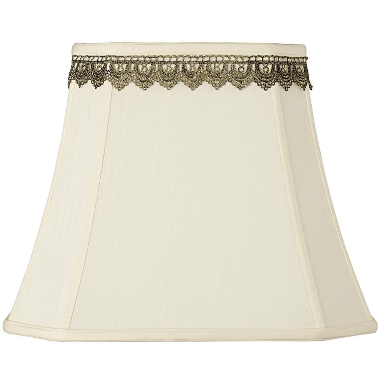 Image 1 Springcrest Rectangle Shade with Gold Lace Trim 10x16x13 (Spider)