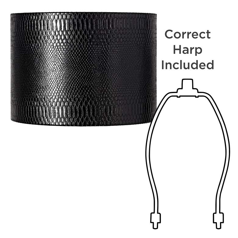 Image 5 Springcrest Reptile Print Black Set of 2 Drum Shades 15x15x11 (Spider) more views