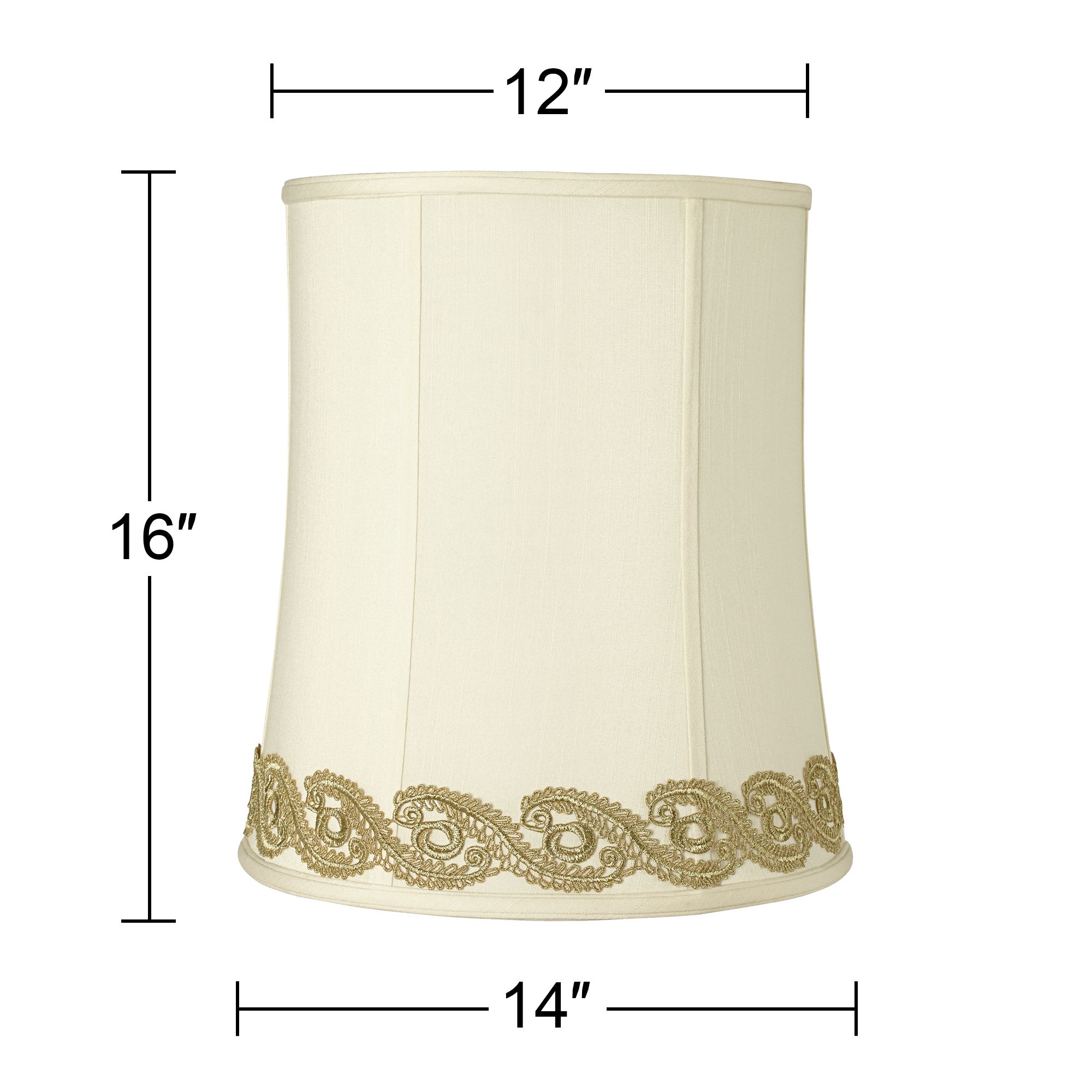 Image 3 Springcrest Reuben Deep Shade with Gold Vine Lace Trim 12x14x16 (Spider) more views