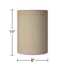 5_Springcrest Rollie Cotton Blend Tan Cylinder Lamp Shade 8x8x11 (Spider) more views