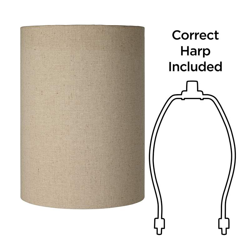 Image 6 Springcrest Rollie Cotton Blend Tan Cylinder Lamp Shade 8x8x11 (Spider) more views