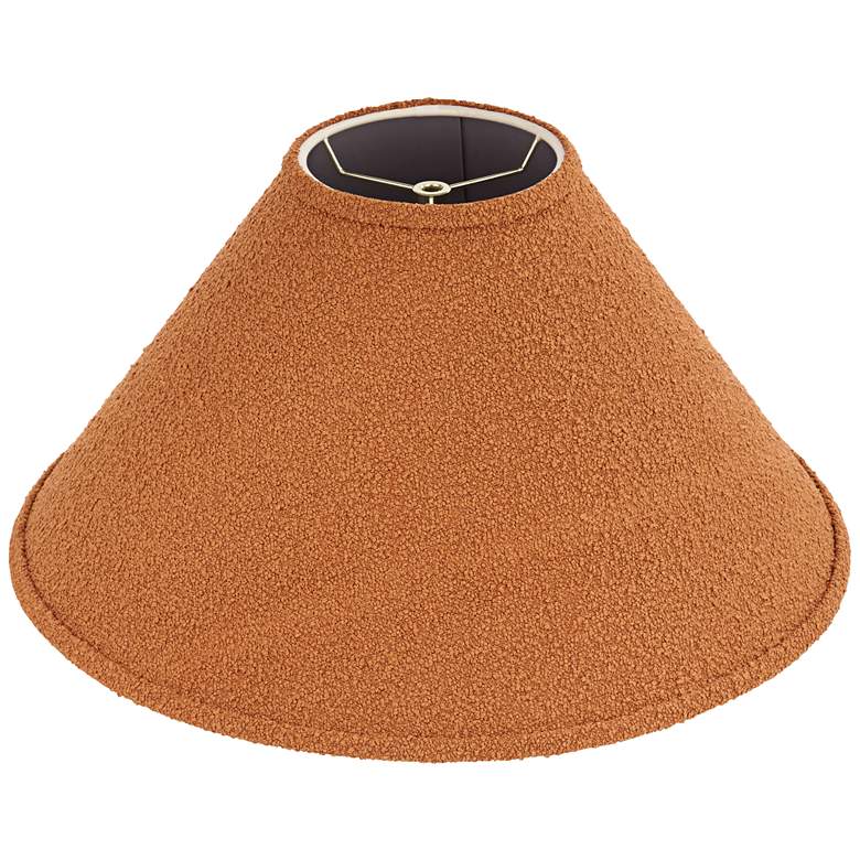 Image 4 Springcrest Rust Camel Brown Boucle Woven Fabric Tapered Shade 6x19x10 more views