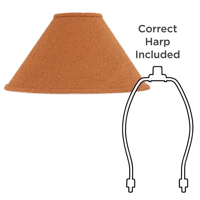 Image 6 Springcrest Rust Camel Brown Boucle Woven Fabric Tapered Shade 6x19x10 more views