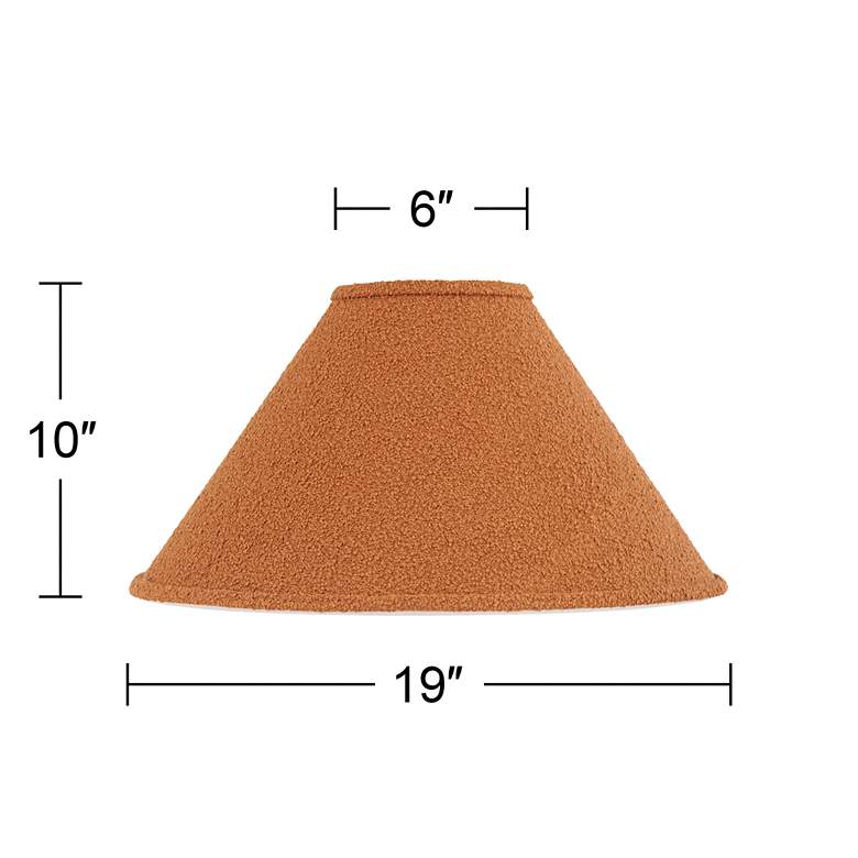 Image 7 Springcrest Rust Camel Brown Boucle Woven Fabric Tapered Shade 6x19x10 more views