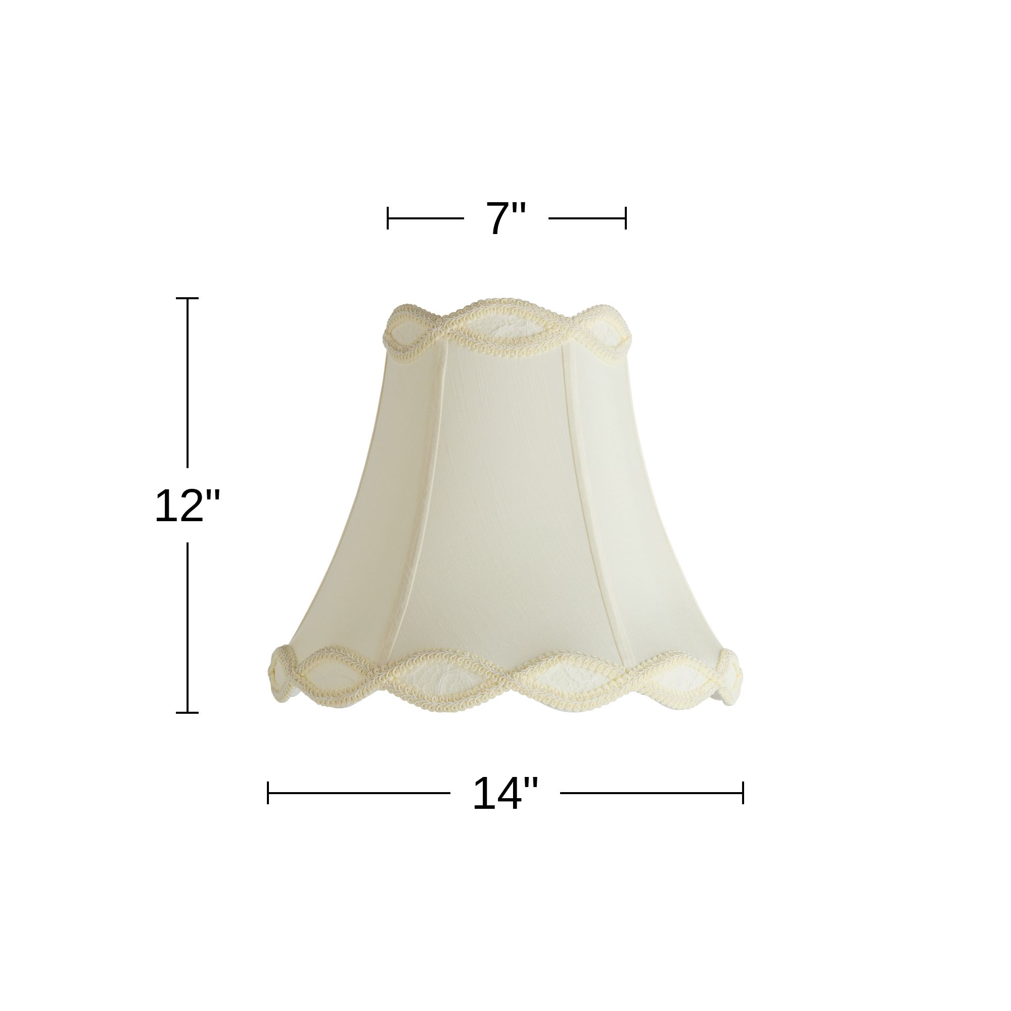 Springcrest Ruth Cream Scalloped Bell Lamp Shade 7x14x12x12.5 (Spider)