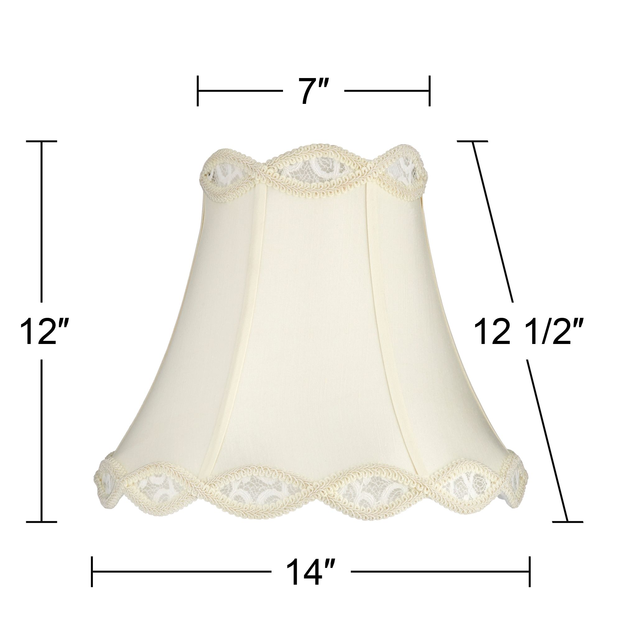 Image 6 Springcrest Ruth Cream Scalloped Bell Lamp Shade 7x14x12x12.5 (Spider) more views