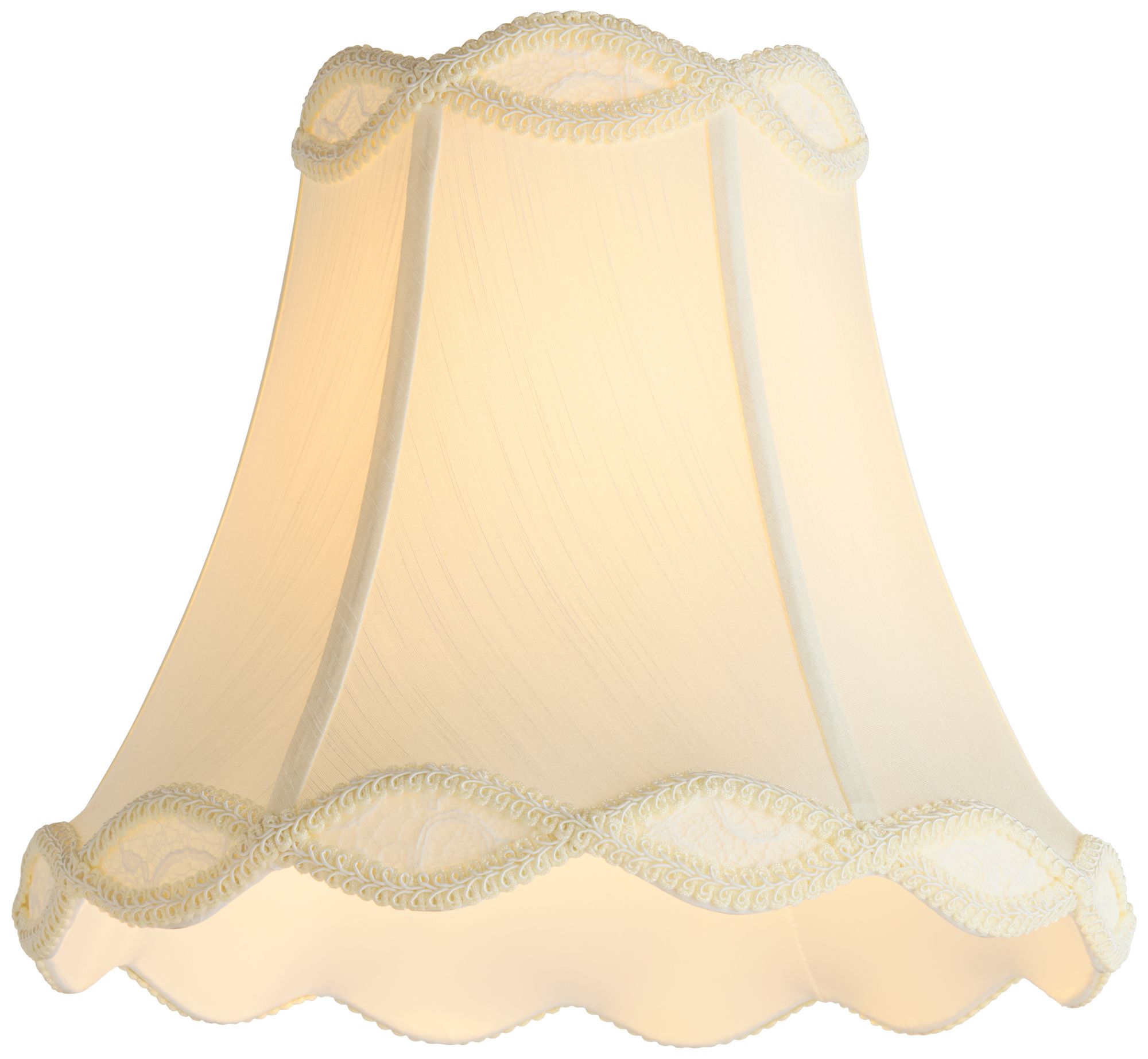 Springcrest Ruth Cream Scalloped Bell Lamp Shade 7x14x12x12.5 (Spider)