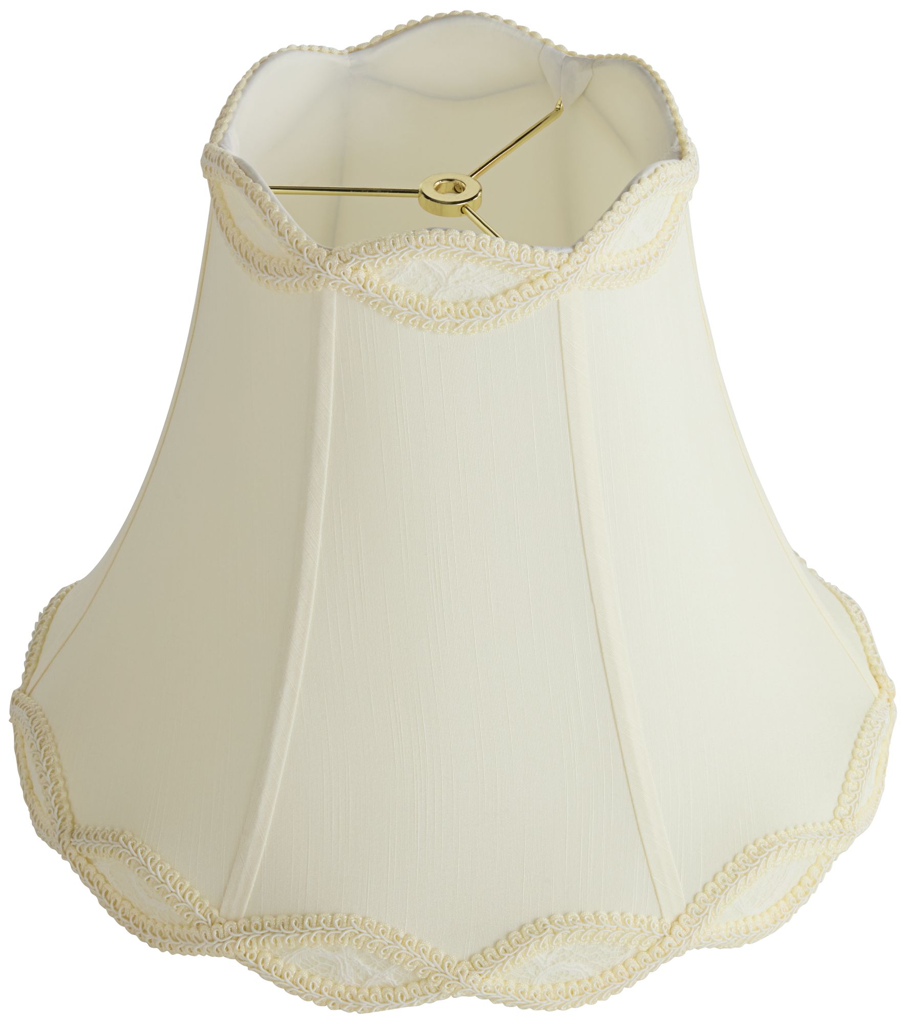 Springcrest Ruth Cream Scalloped Bell Lamp Shade 7x14x12x12.5 (Spider)