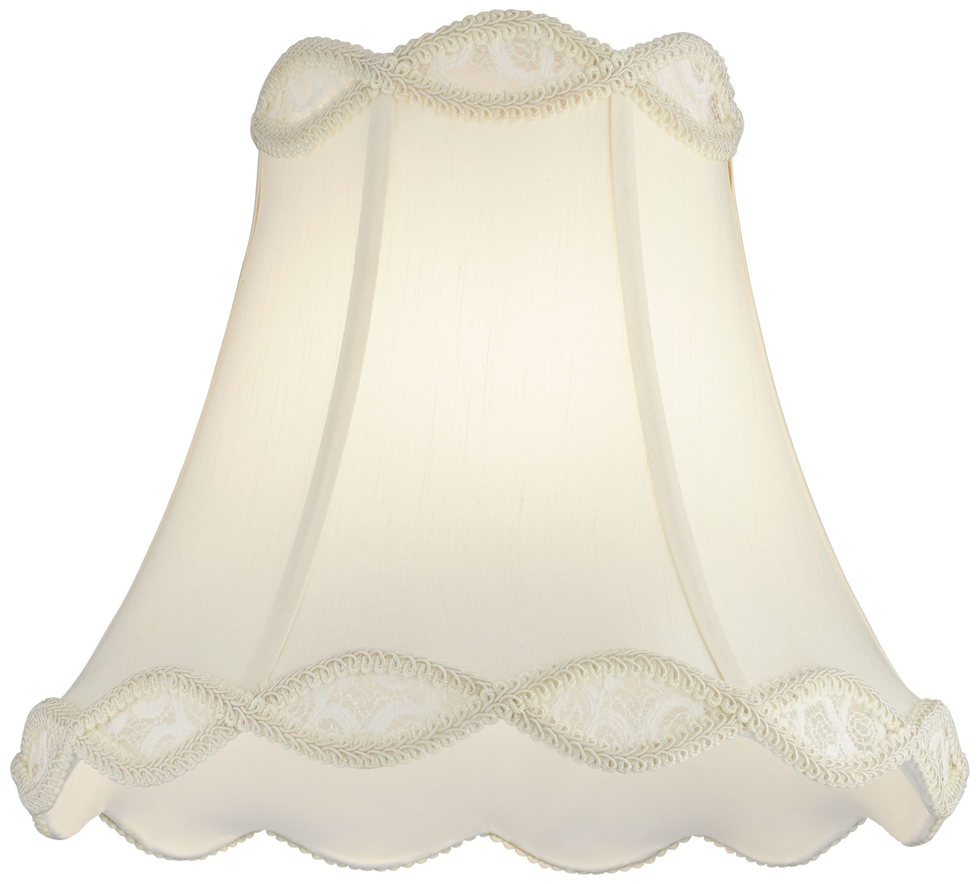Image 4 Springcrest Ruth Cream Scalloped Gallery Bell Lamp Shade 7x14x12.5 (Spider) more views