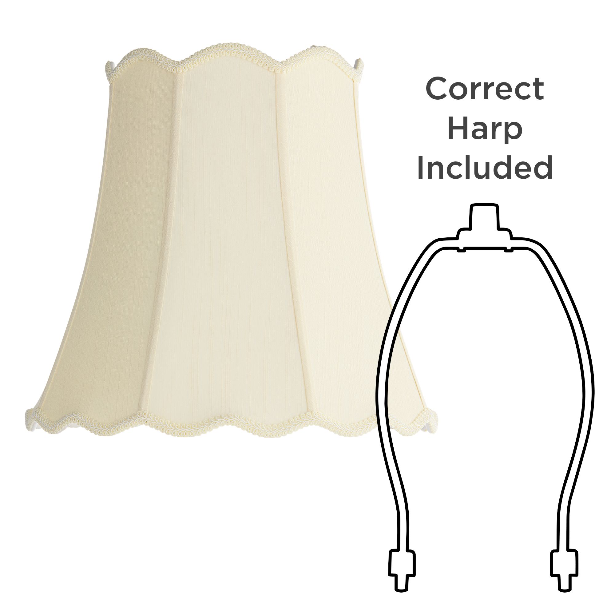 Springcrest Saba Creme Scallop Bell Lamp Shade 10x16x15 (Spider)