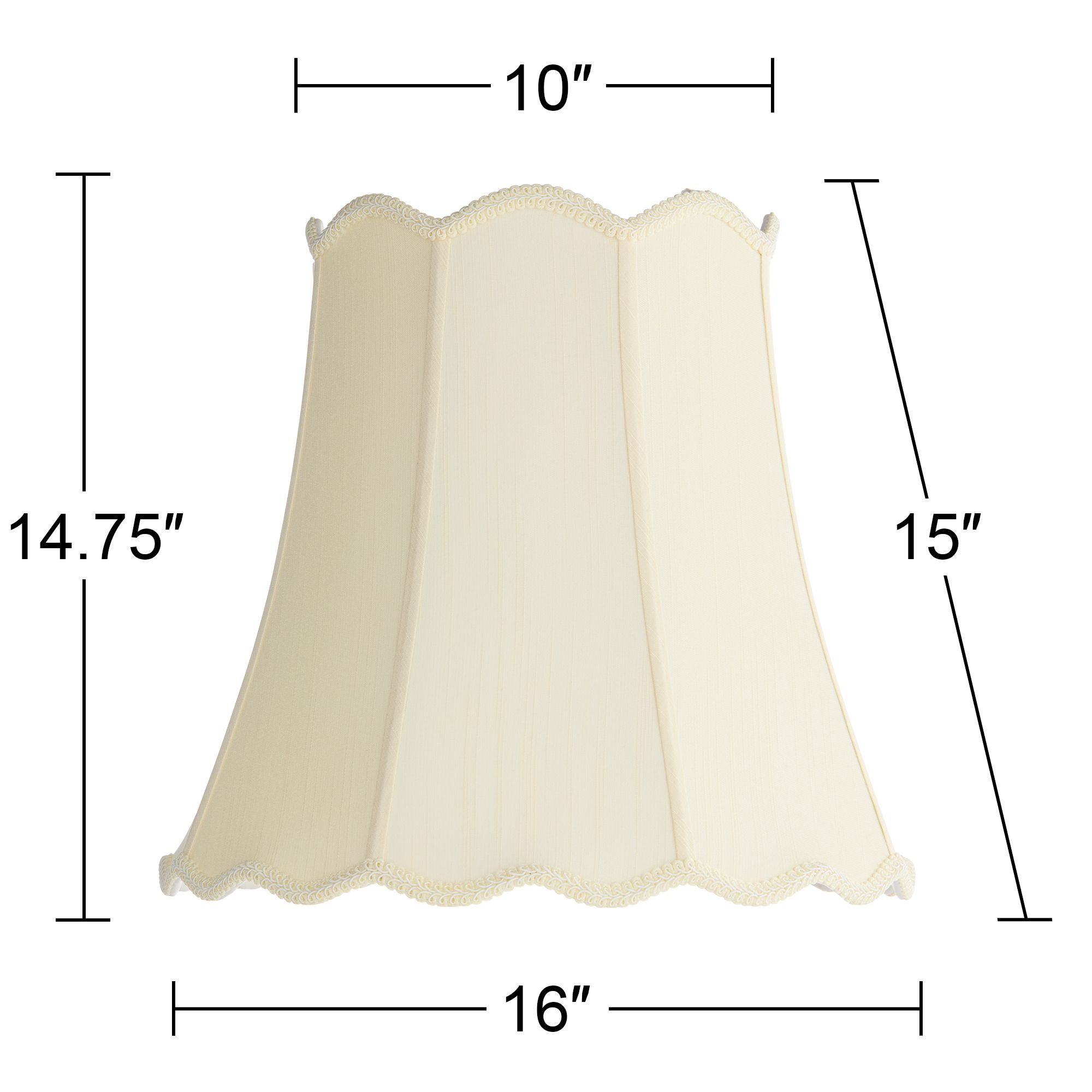 Springcrest Saba Creme Scallop Bell Lamp Shade 10x16x15 (Spider)