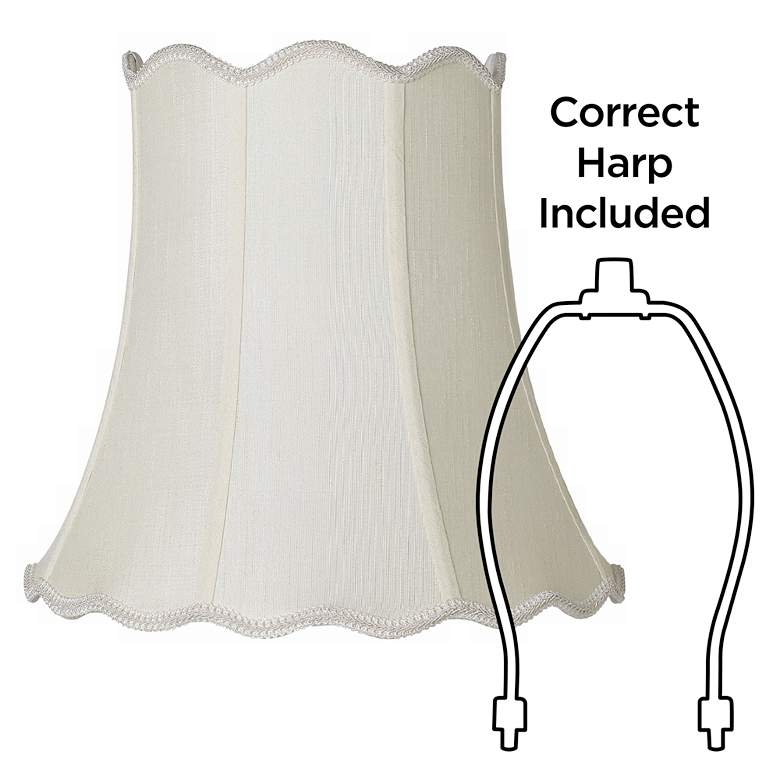 Image 6 Springcrest Saba Creme Scallop Bell Lamp Shade 10x16x15 (Spider) more views