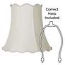6_Springcrest Saba Creme Scallop Bell Lamp Shade 10x16x15 (Spider) more views