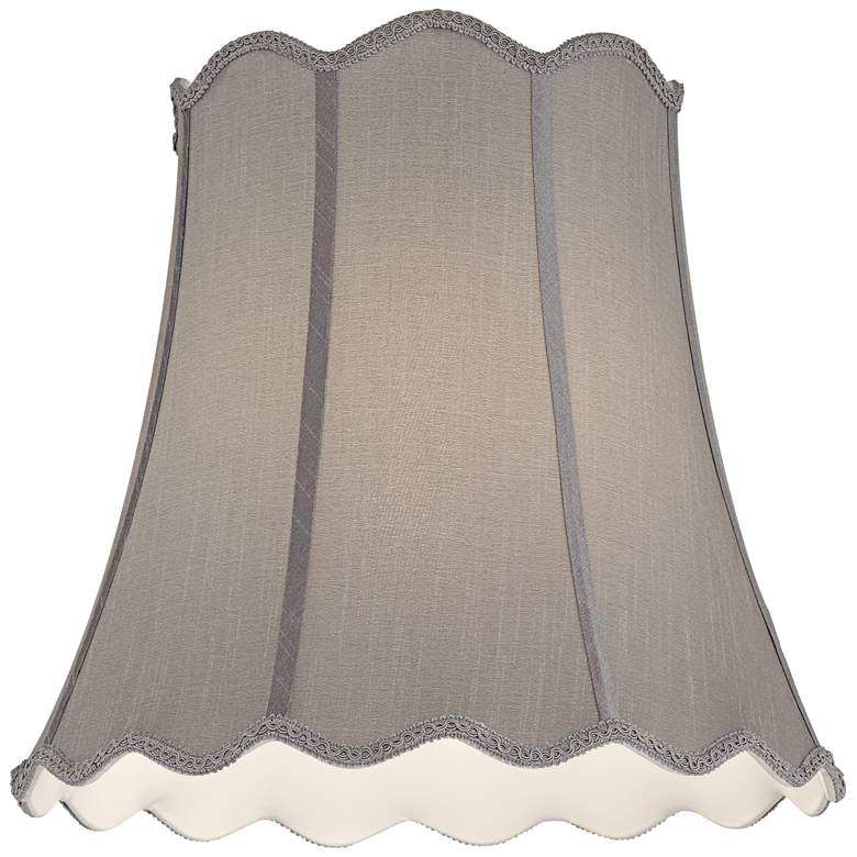 Image 2 Springcrest Saba Gray Scallop Bell Lamp Shade 10x16x16 (Spider) more views