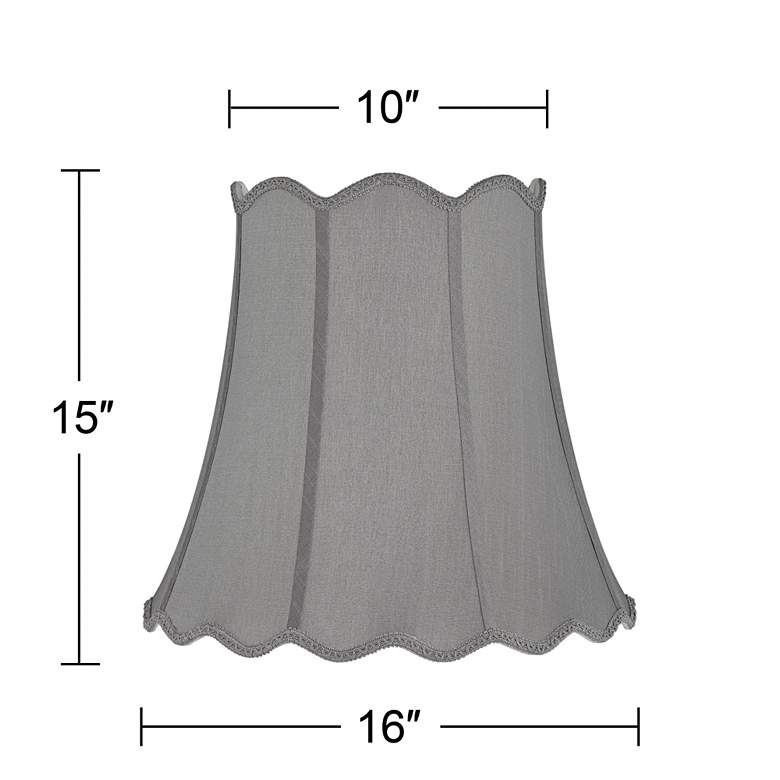 Image 5 Springcrest Saba Gray Scallop Bell Lamp Shade 10x16x16 (Spider) more views