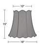 5_Springcrest Saba Gray Scallop Bell Lamp Shade 10x16x16 (Spider) more views