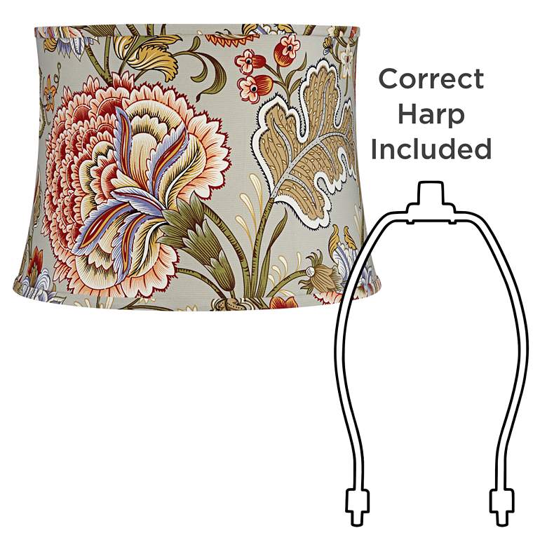 Image 5 Springcrest Sage Green Flower Set of 2 Drum Shades 14x16x11.5 (Spider) more views