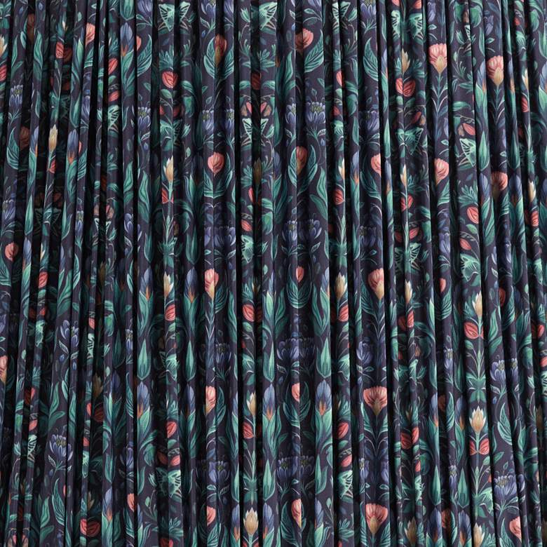 Image 2 Springcrest Sally Blue Green Floral Pleated Lamp Shade 13x15x12 more views