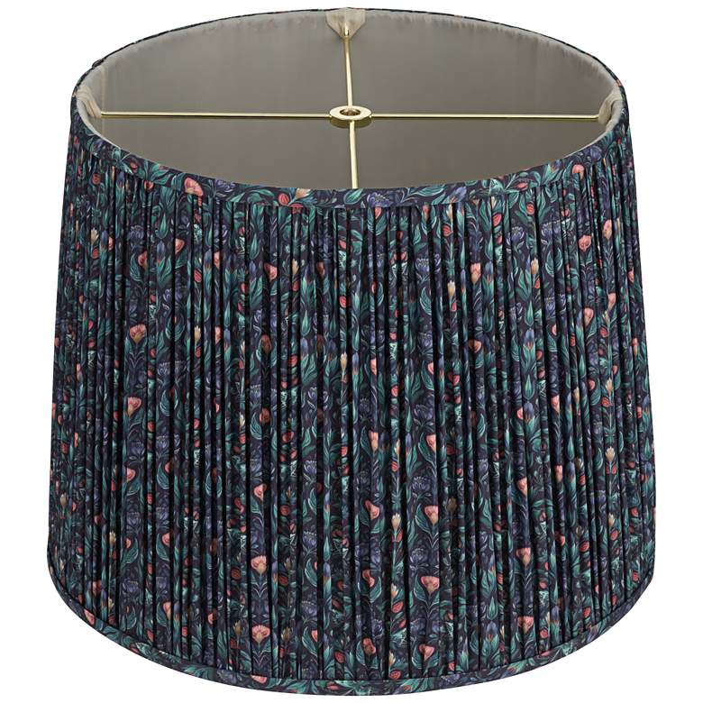 Image 4 Springcrest Sally Blue Green Floral Pleated Lamp Shade 13x15x12 more views