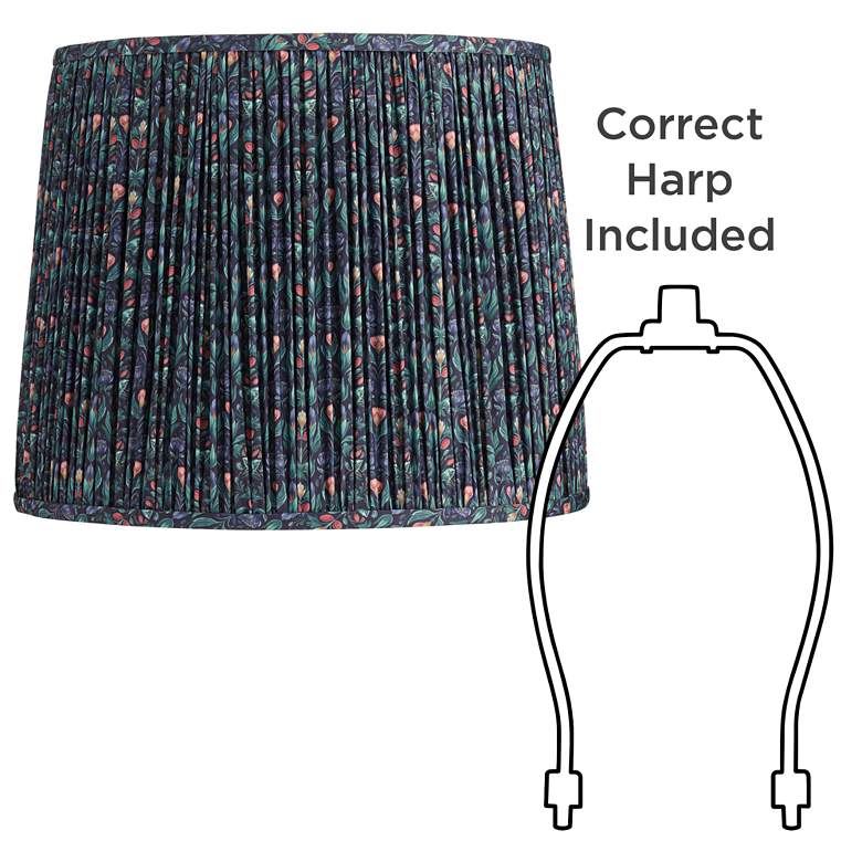 Image 6 Springcrest Sally Blue Green Floral Pleated Lamp Shade 13x15x12 more views