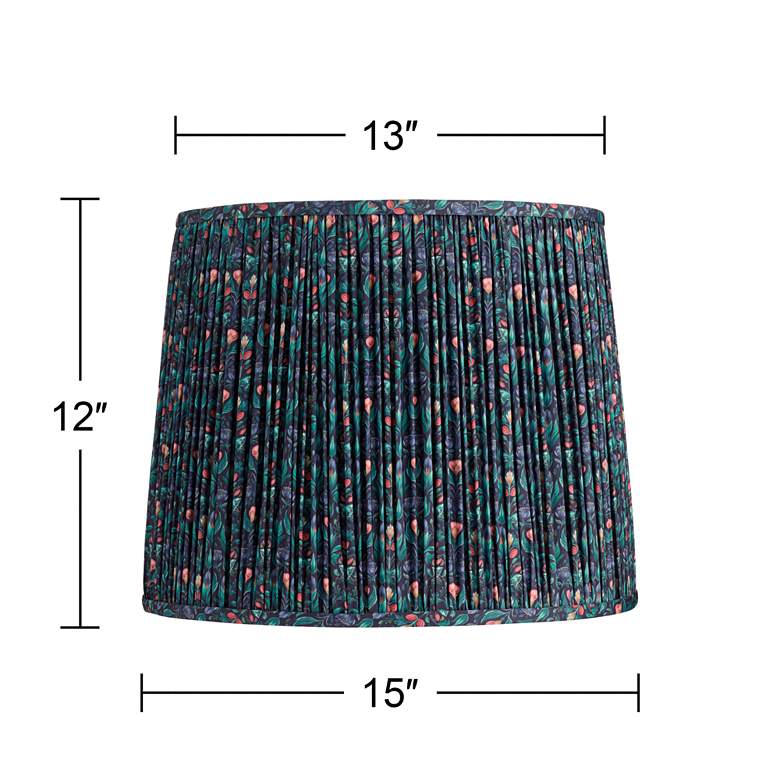 Image 7 Springcrest Sally Blue Green Floral Pleated Lamp Shade 13x15x12 more views