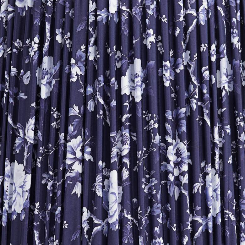Image 2 Springcrest Sally Deep Blue Floral Pleated Lamp Shade 13x15x12 more views