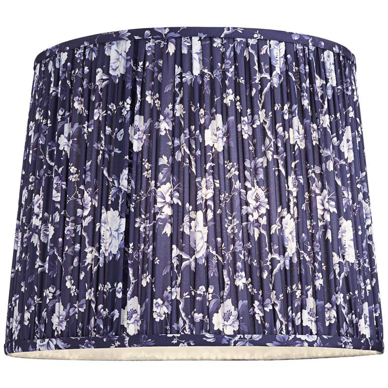 Image 3 Springcrest Sally Deep Blue Floral Pleated Lamp Shade 13x15x12 more views