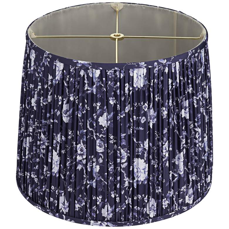 Image 4 Springcrest Sally Deep Blue Floral Pleated Lamp Shade 13x15x12 more views