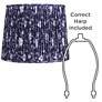 6_Springcrest Sally Deep Blue Floral Pleated Lamp Shade 13x15x12 more views