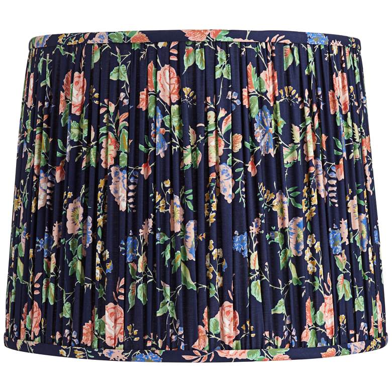 Image 1 Springcrest Sally Navy Blue Rose Floral Pleated Lamp Shade 13x15x12