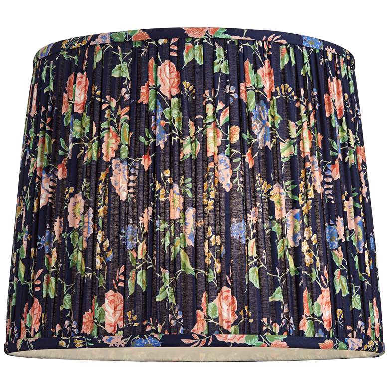 Image 3 Springcrest Sally Navy Blue Rose Floral Pleated Lamp Shade 13x15x12 more views