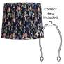 6_Springcrest Sally Navy Blue Rose Floral Pleated Lamp Shade 13x15x12 more views