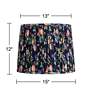 7_Springcrest Sally Navy Blue Rose Floral Pleated Lamp Shade 13x15x12 more views