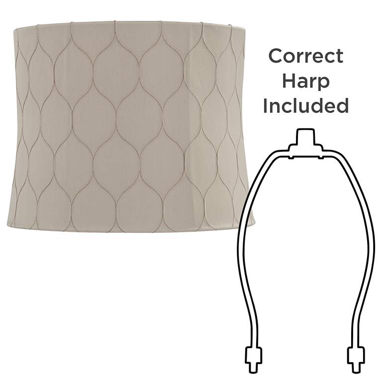 Image 6 Springcrest Salzburg Khaki Softback Drum Lamp Shade 13x14x11 (Spider) more views