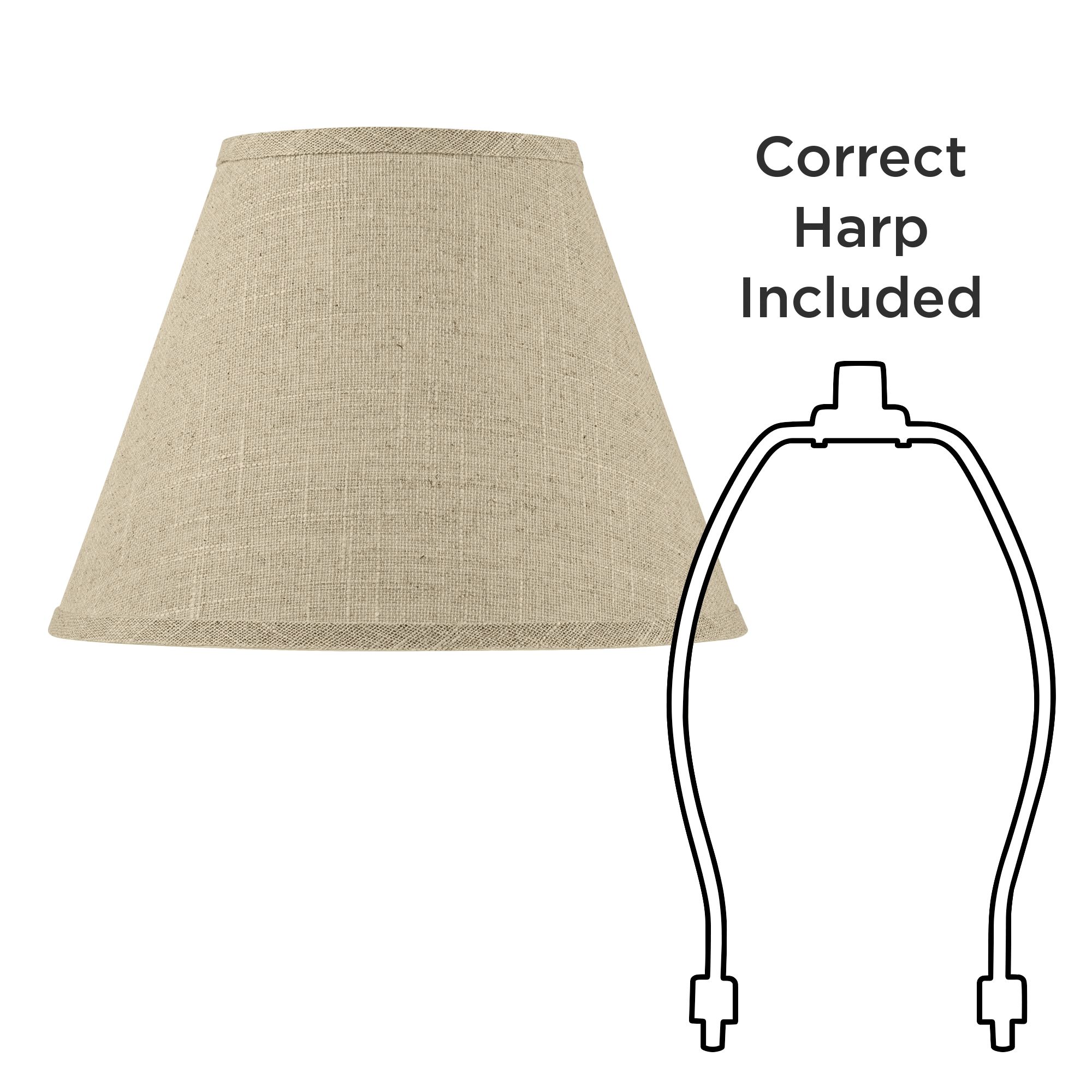 Image 6 Springcrest Sela Burlap Fabric Empire Profile Lamp Shape 6x12x9 (Spider) more views