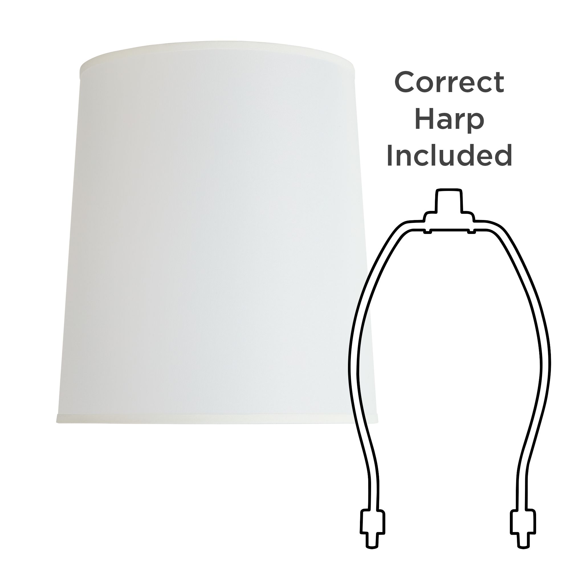 Springcrest Selmer Off-White Fabric Tall Drum Shade 14x16x18 (Spider)
