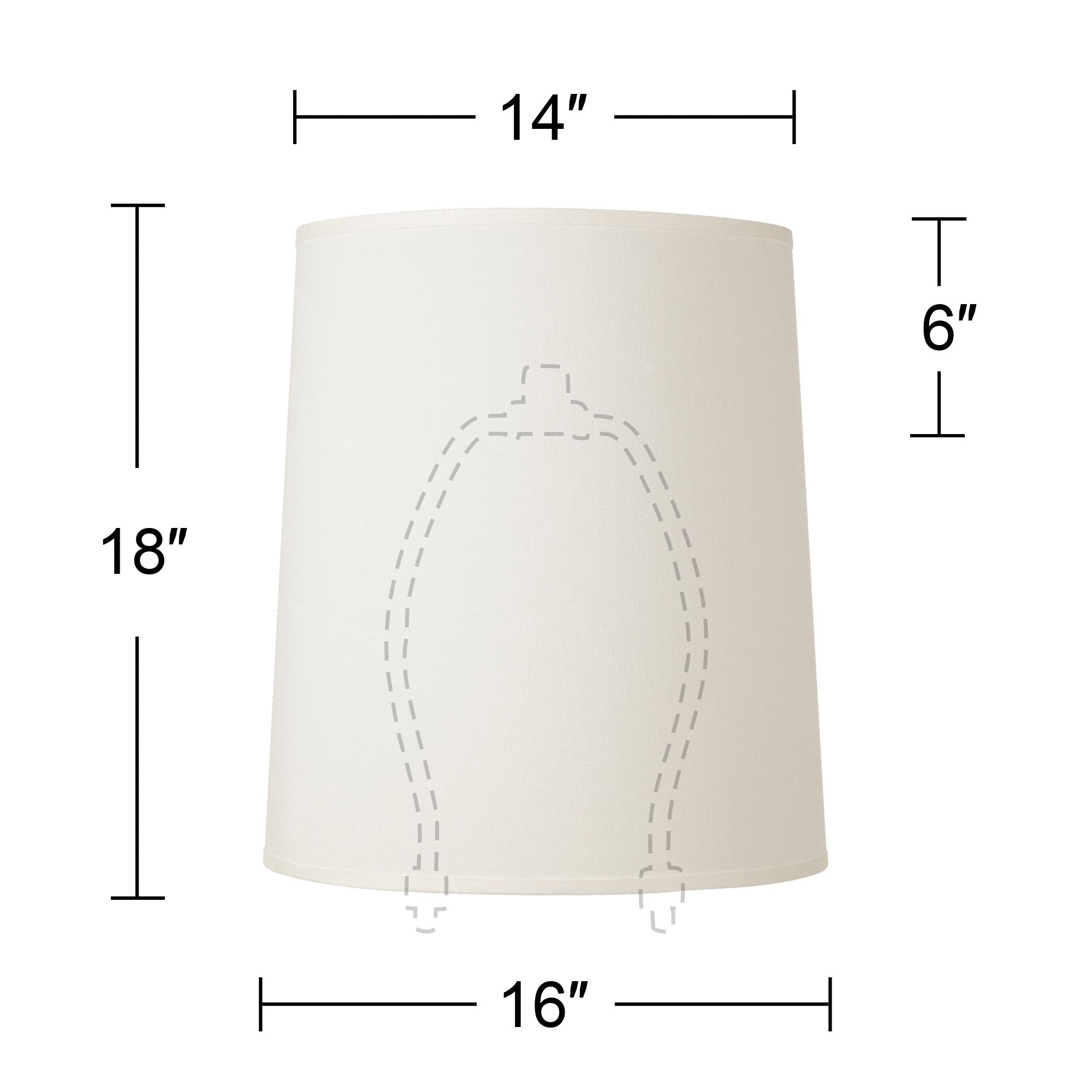 Image 3 Springcrest Selmer Off-White Fabric Tall Drum Shade 14x16x18 (Spider) more views
