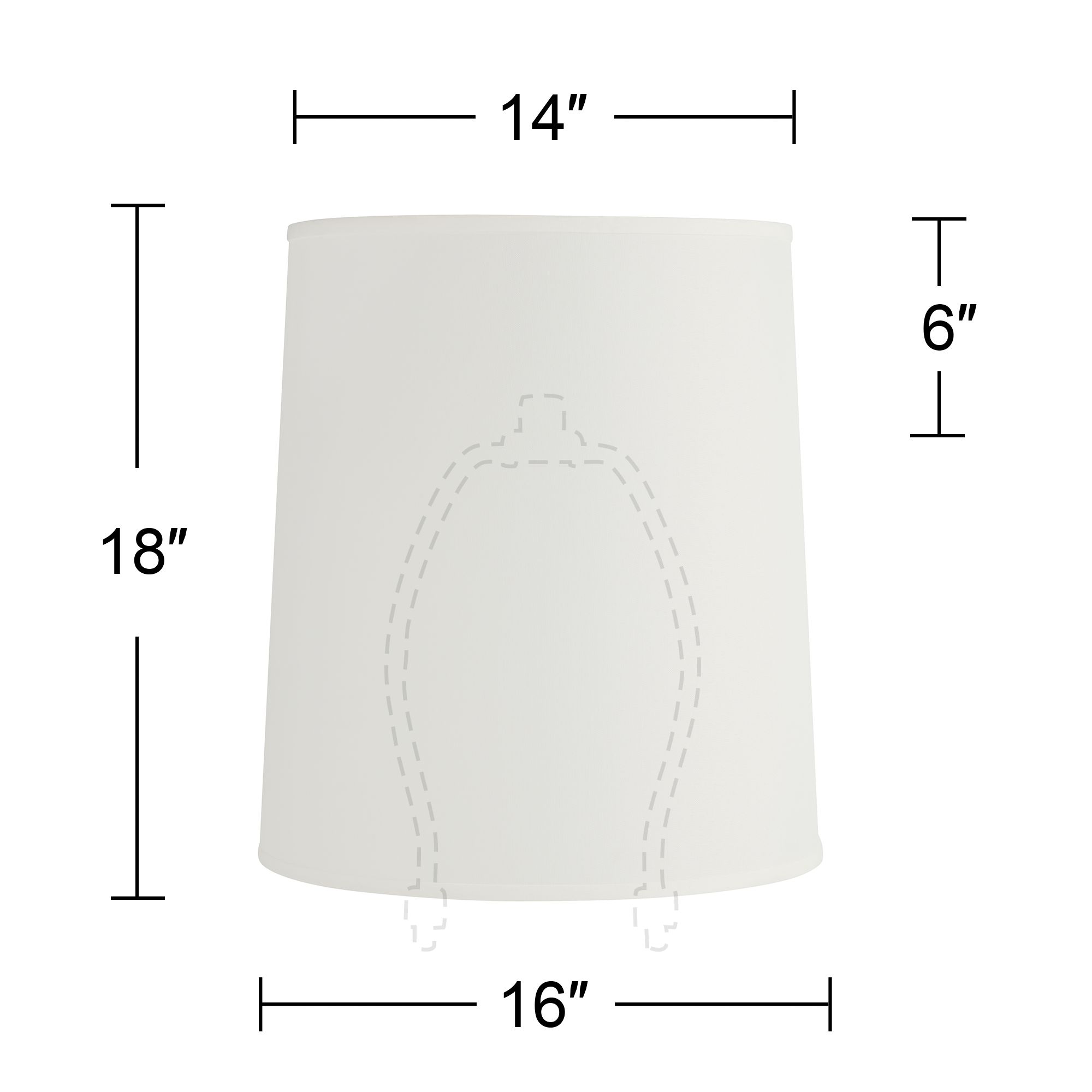 Springcrest Selmer Off-White Fabric Tall Drum Shade 14x16x18 (Spider)