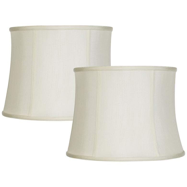 Image 1 Springcrest Set of 2 Creme White Lamp Shades 14x16x12 (Spider)