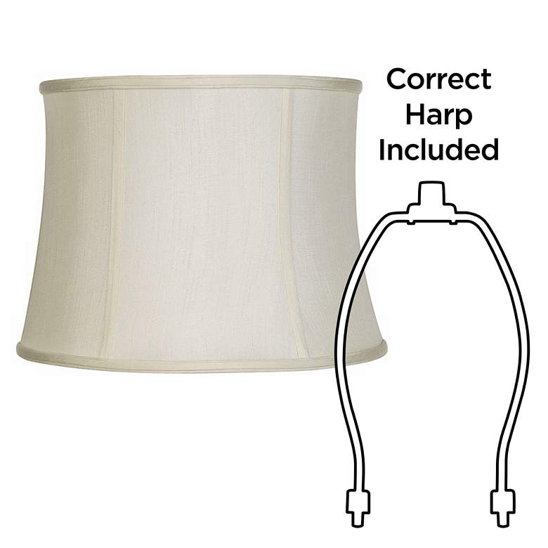 Image 6 Springcrest Set of 2 Creme White Lamp Shades 14x16x12 (Spider) more views