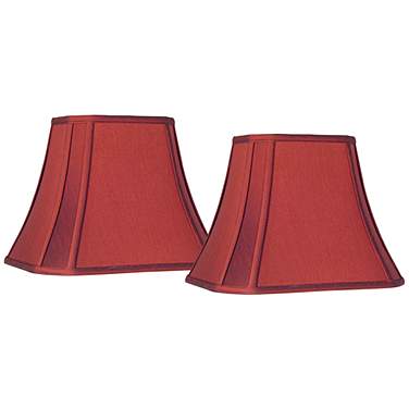 Springcrest Set of 2 Cut-Corner Red Lamp Shades 6/8x11/14x11 (Spider)