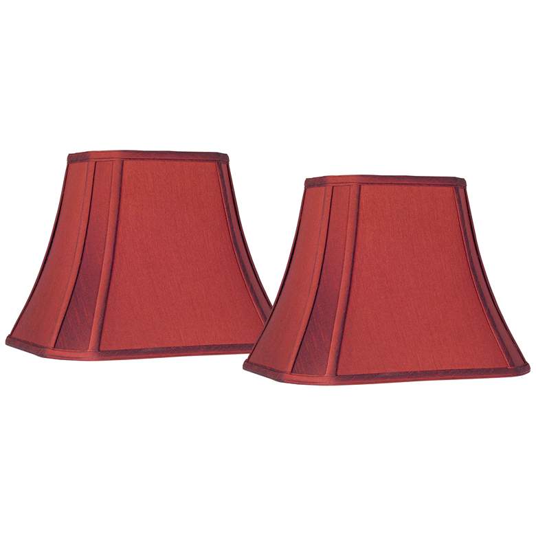 Image 1 Springcrest Set of 2 Cut-Corner Red Lamp Shades 6/8x11/14x11 (Spider)