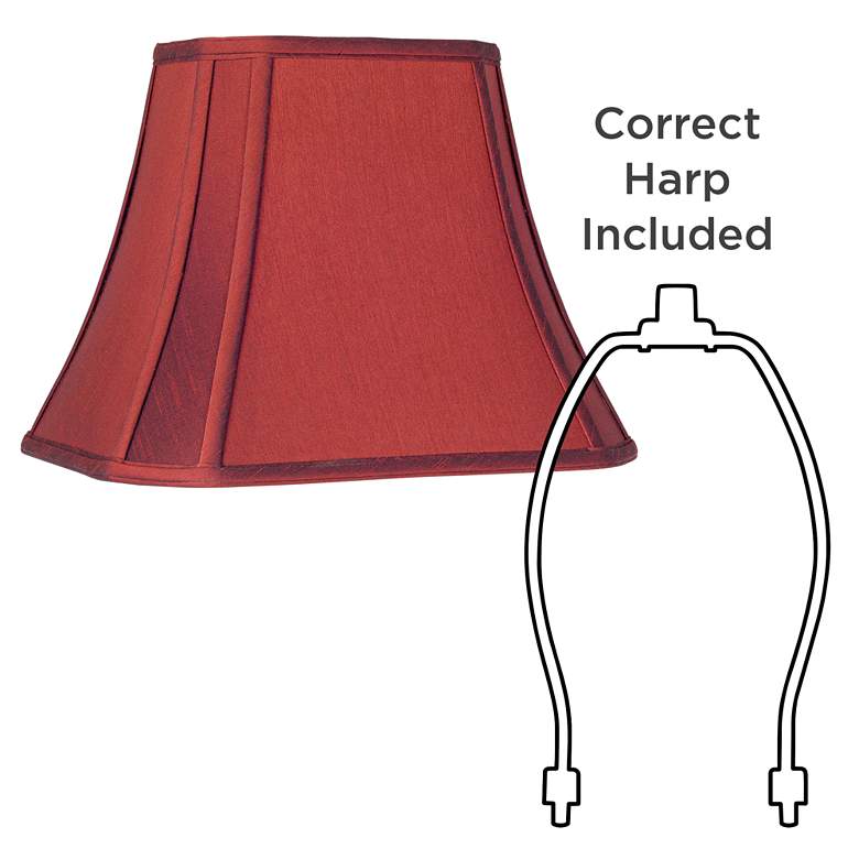 Image 4 Springcrest Set of 2 Cut-Corner Red Lamp Shades 6/8x11/14x11 (Spider) more views