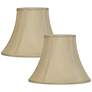 Thumbnail1 of Springcrest Set of 2 Taupe Fabric Bell Lamp Shades 7x14x11 (Spider)