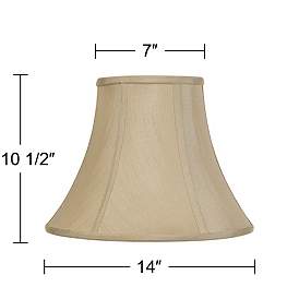 Image5 of Springcrest Set of 2 Taupe Fabric Bell Lamp Shades 7x14x11 (Spider) more views