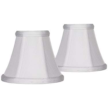 Springcrest Set of 2 White Fabric Lamp Shades 3x6x5 (Clip-On)